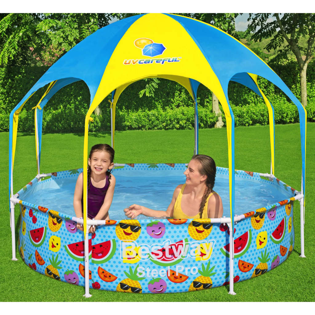 Bestway Piscina acima do solo infantil Steel Pro UV Careful 244x51 cm