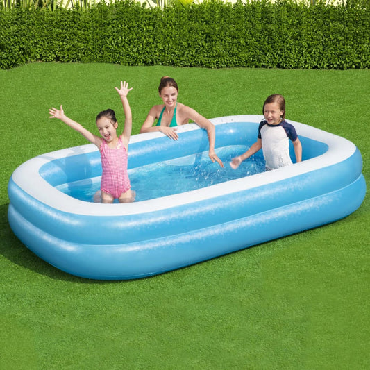 Bestway Piscina insuflável retangular 262x175x51cm azul e branco