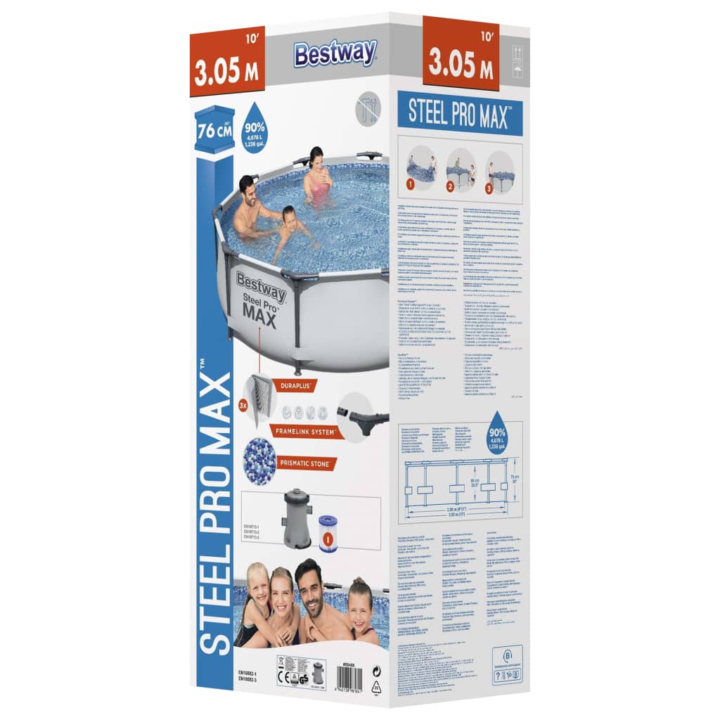 Bestway Conjunto de piscina Steel Pro MAX 305x76 cm