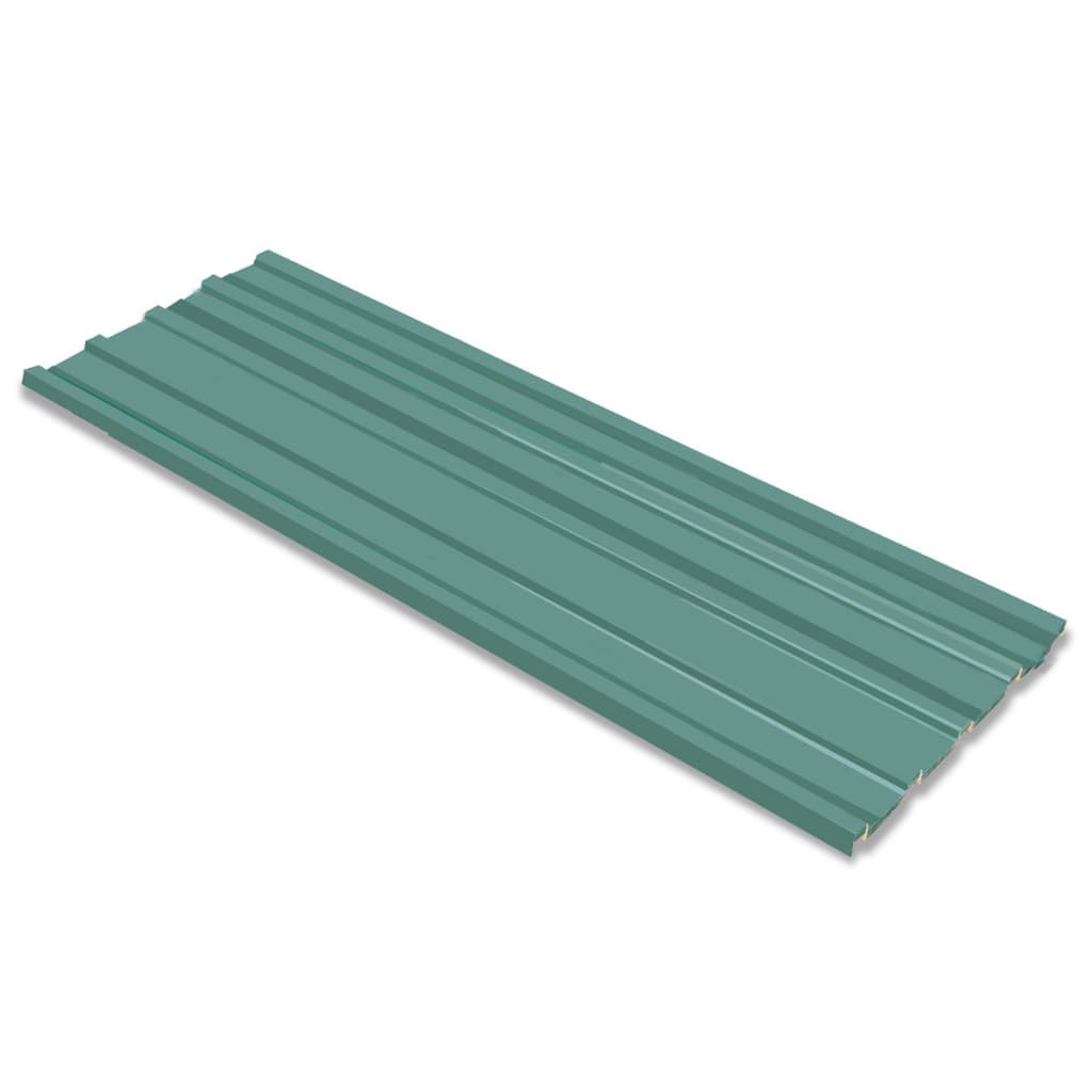 Painel de telhado 12 pcs em aço galvanizado verde