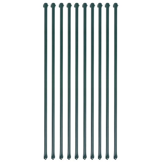 Postes de jardim 10 pcs 1 m metal verde