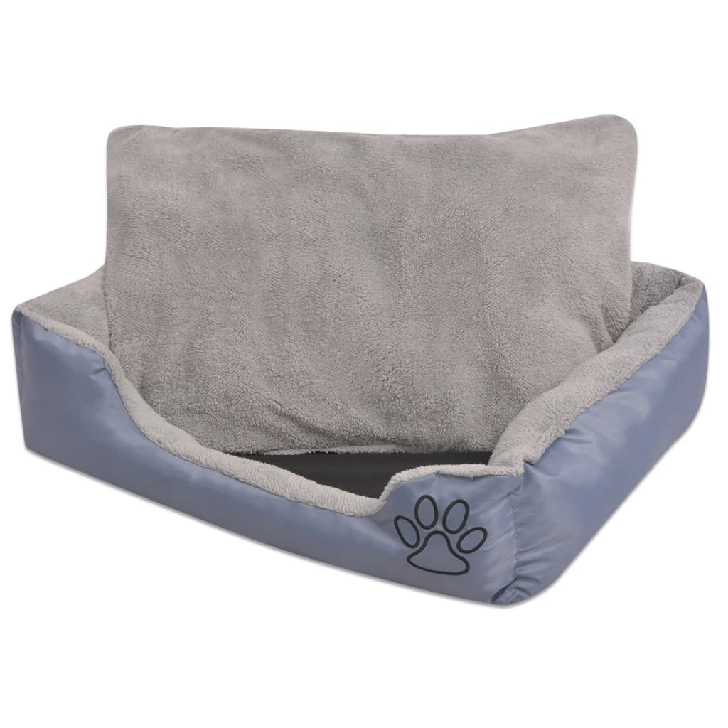 Cama para cães com almofada acolchoada tamanho XL cinzento