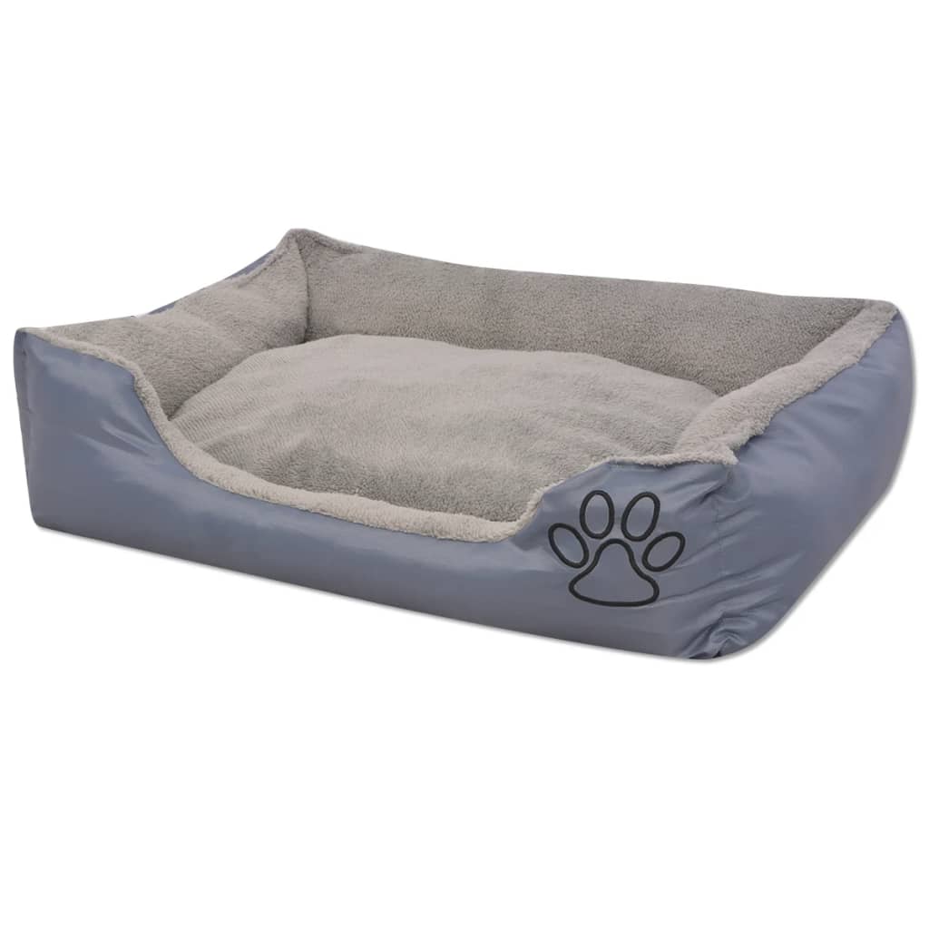 Cama para cães com almofada acolchoada tamanho XL cinzento