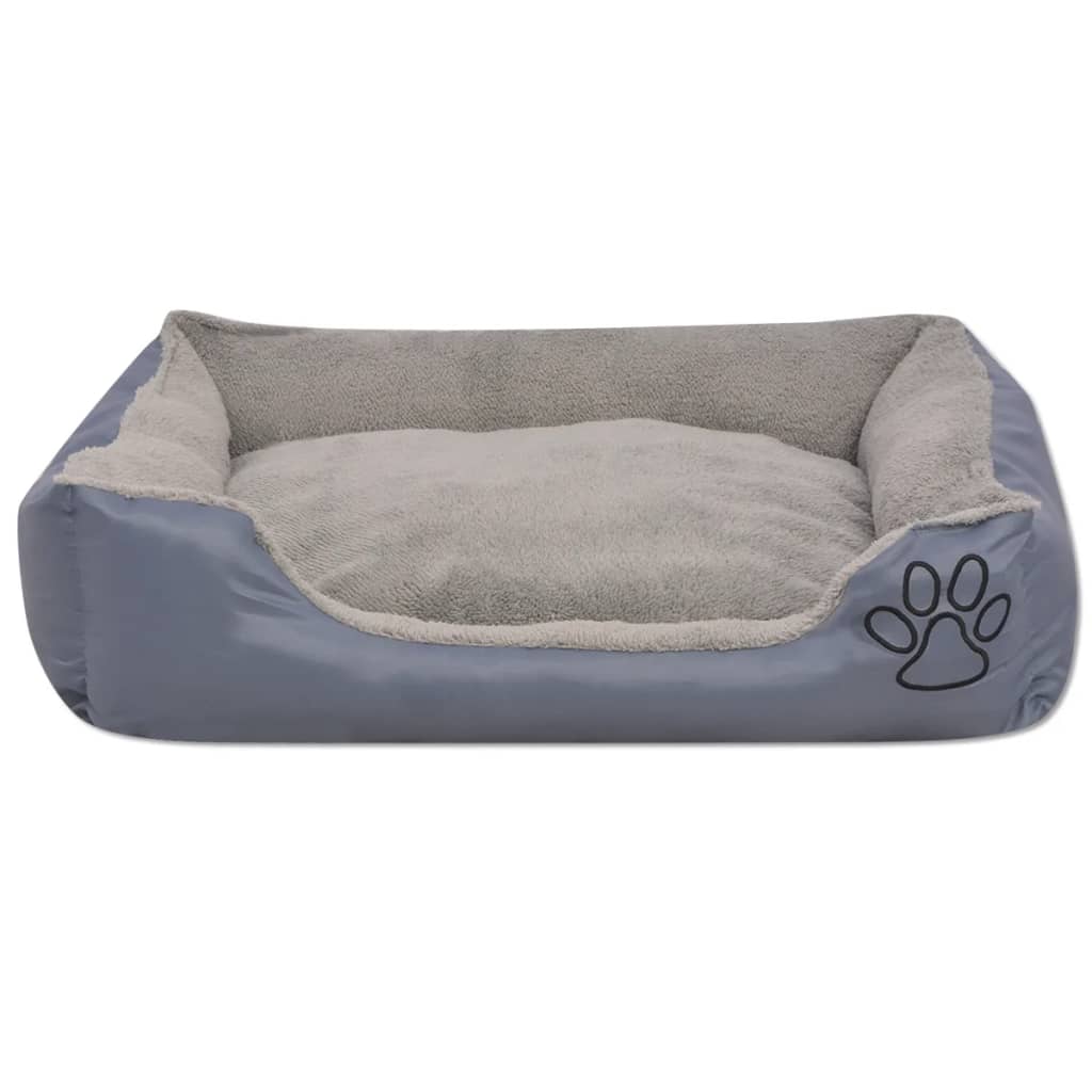 Cama para cães com almofada acolchoada tamanho XL cinzento