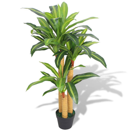 Planta dracena artificial com vaso 100 cm verde