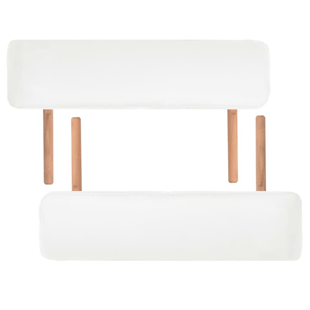 Mesa de massagem dobrável de 2 zonas 10 cm espessura branco