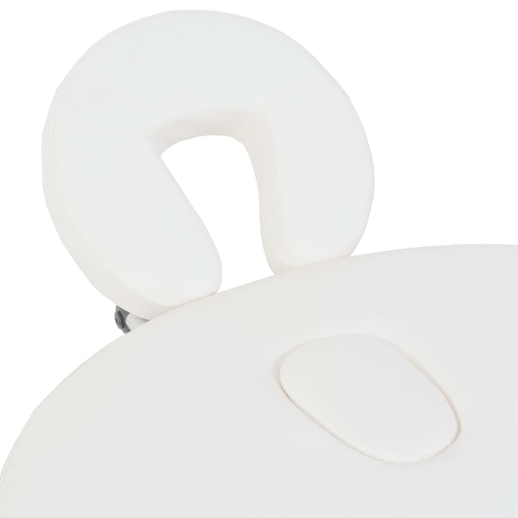 Mesa de massagem dobrável c/ 2 rolos 4cm espessura oval branco