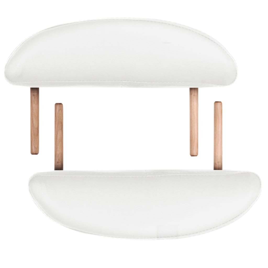 Mesa de massagem dobrável c/ 2 rolos 4cm espessura oval branco