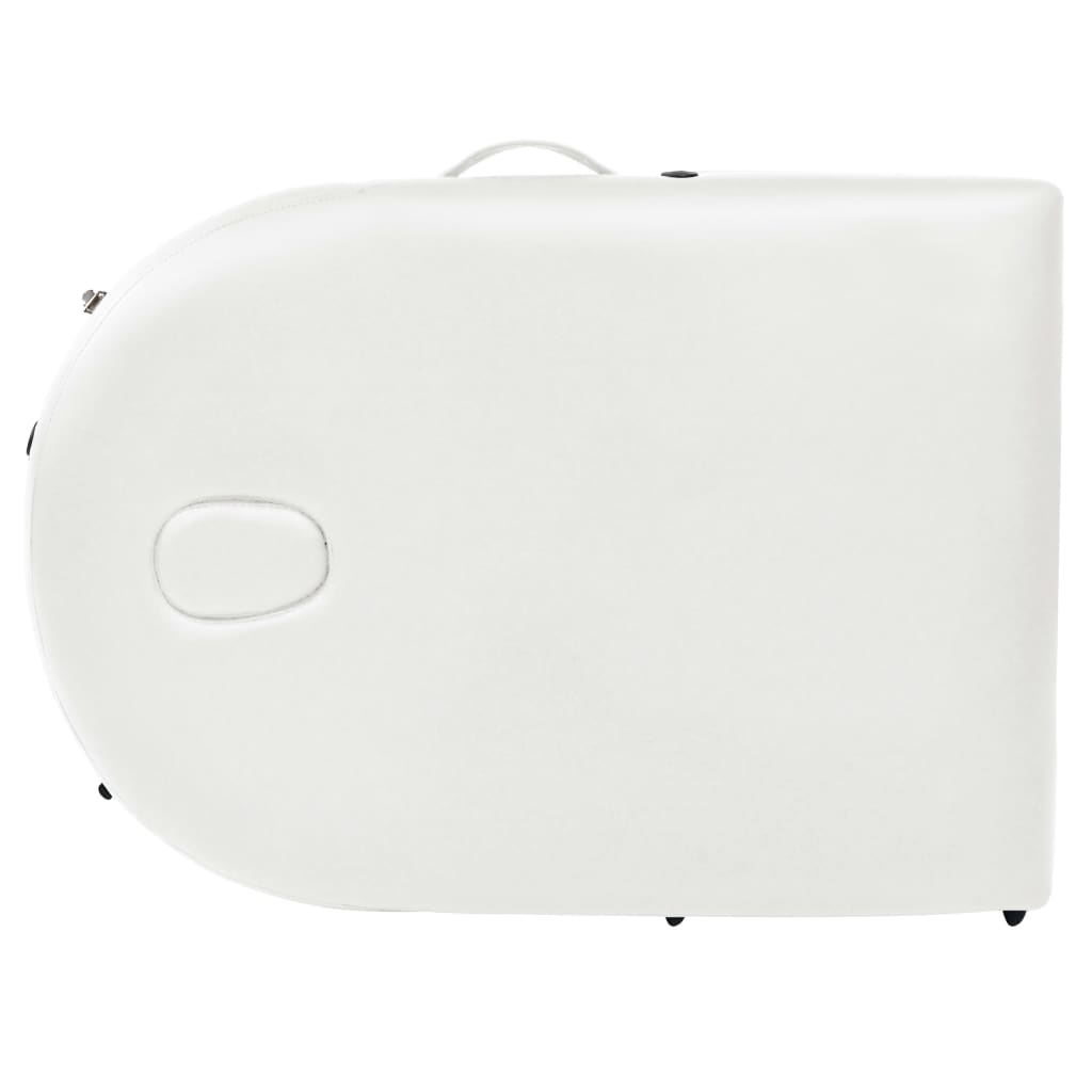 Mesa de massagem dobrável c/ 2 rolos 4cm espessura oval branco