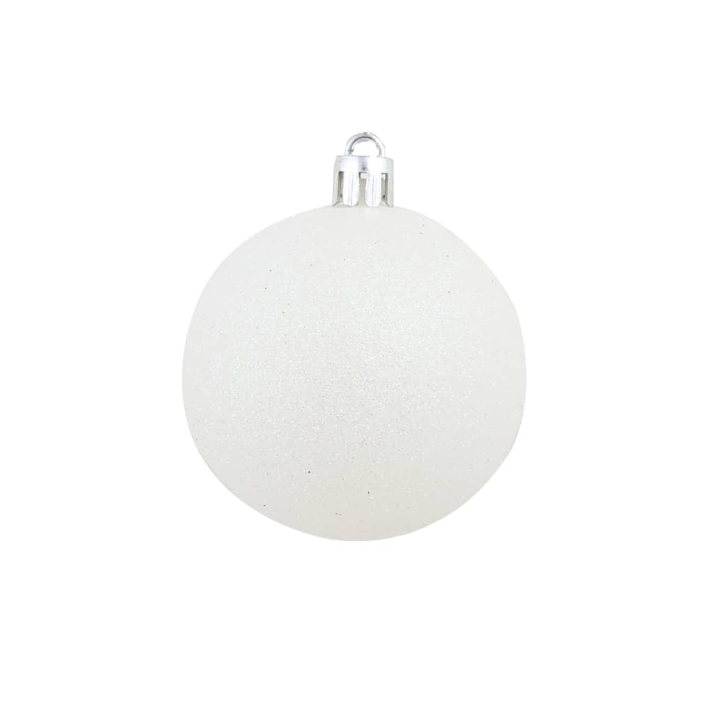 Conjunto de bolas de natal 100 pcs 3/4/6 cm branco/cinzento