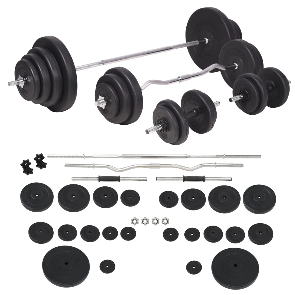 Conjunto de barras e halteres 120 Kg