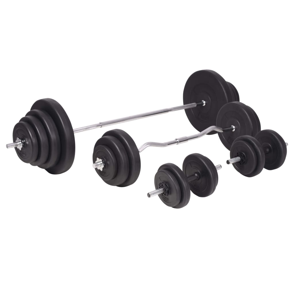 Conjunto de barras e halteres 120 Kg