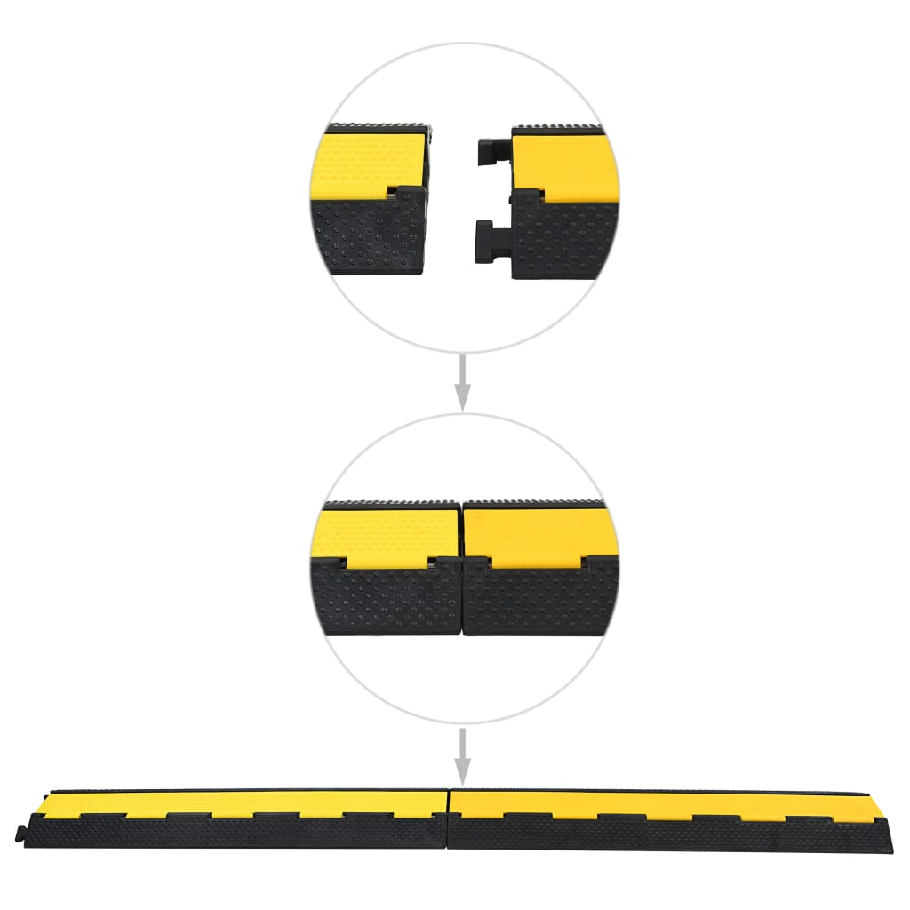 Rampas protetoras de cabos 4 pcs 2 canais borracha 101,5 cm