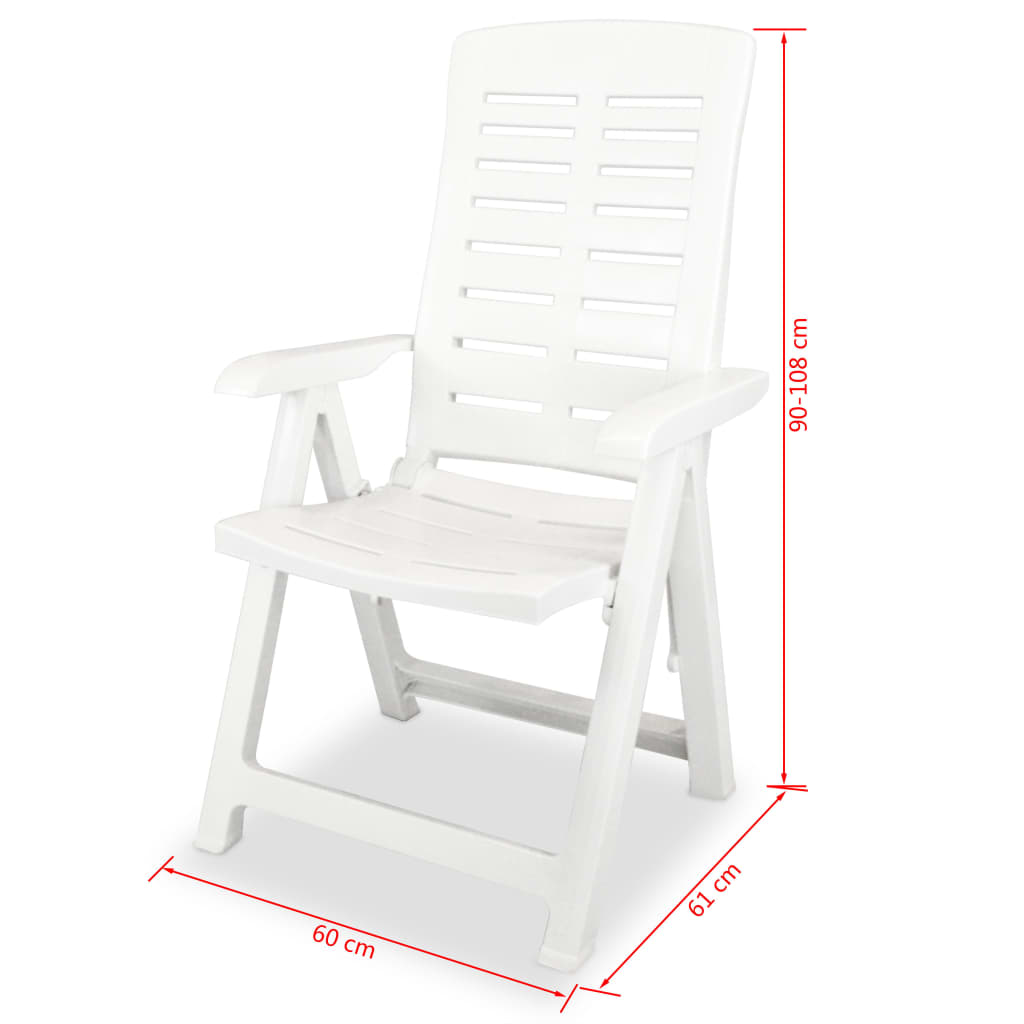 Conjunto de jantar de exterior 5 pcs plástico branco