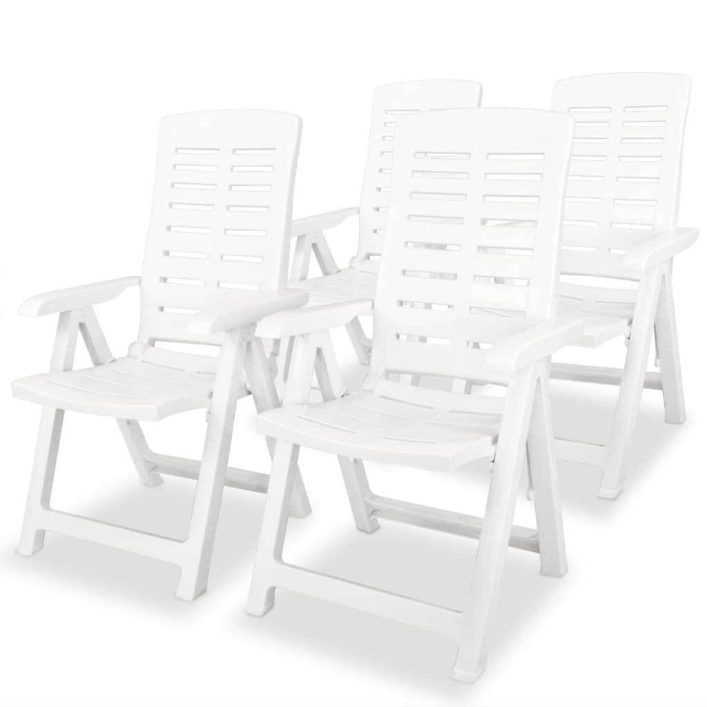 Conjunto de jantar de exterior 5 pcs plástico branco