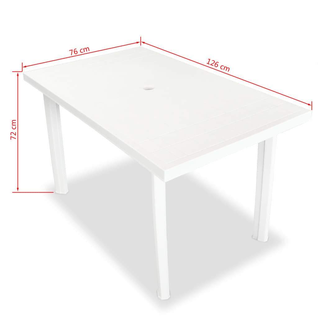 Conjunto de jantar de exterior 5 pcs plástico branco