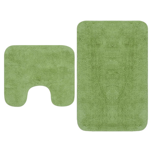 Conjunto tapetes de casa de banho 2 pcs tecido verde