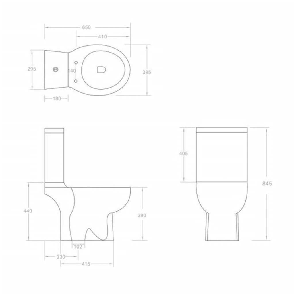 Sanita WC redonda cerâmica c/ descarga água inferior preto