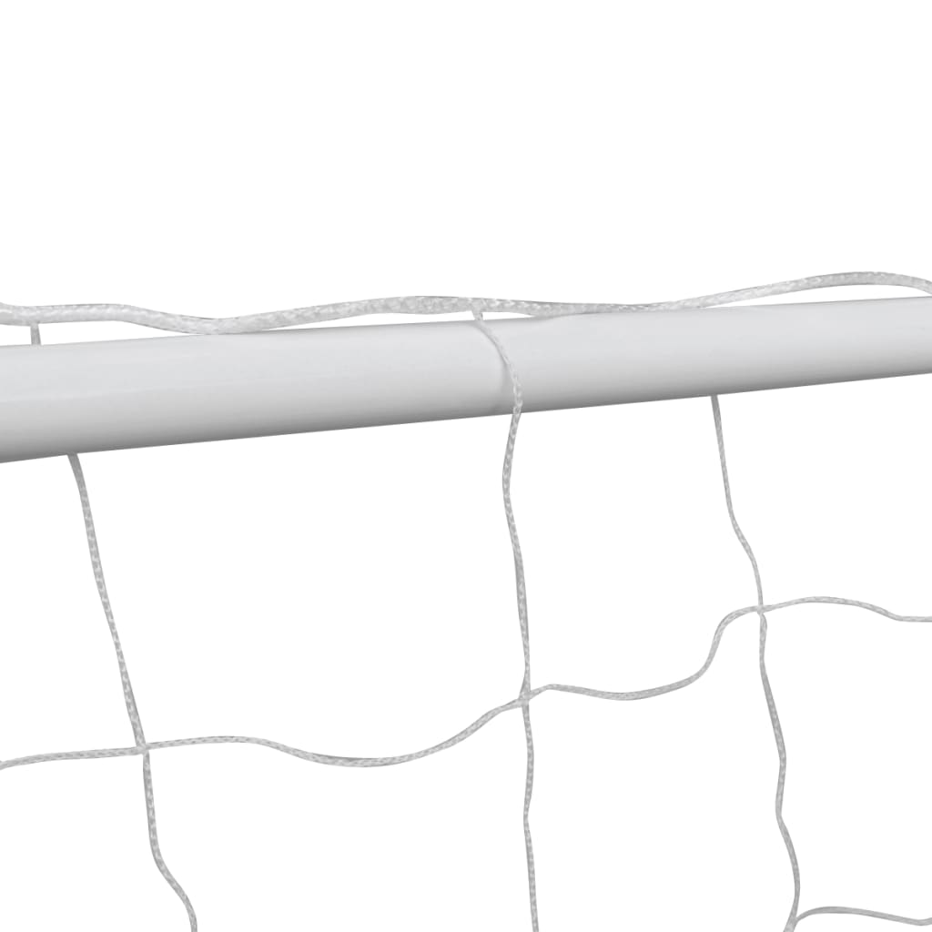 Baliza de futebol com rede 182x61x122 cm aço branco