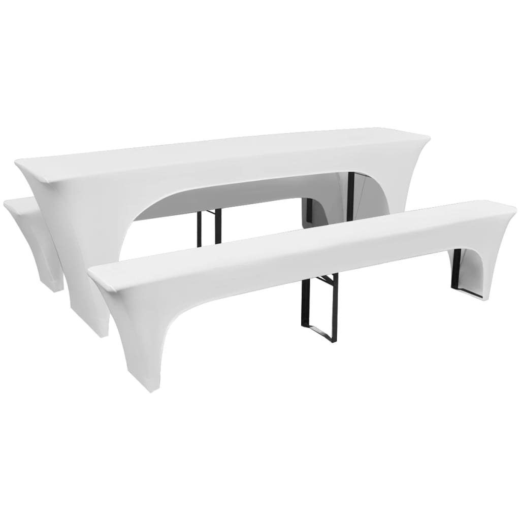 Conjunto 3 capas para mesa e bancos de bar, branco 220 x 50 x 80 cm