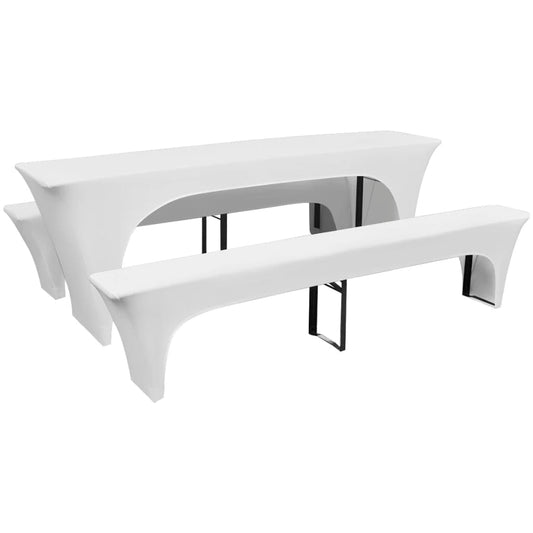 Conjunto 3 capas para mesa e bancos de bar, branco 220 x 50 x 80 cm