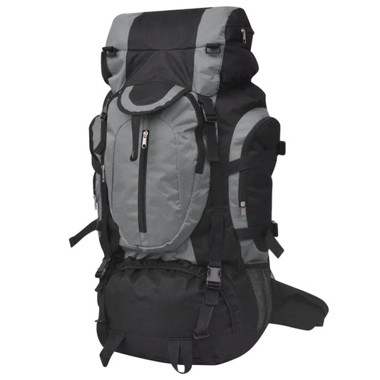 Mochila de caminhada XXL 75 L preto e cinzento