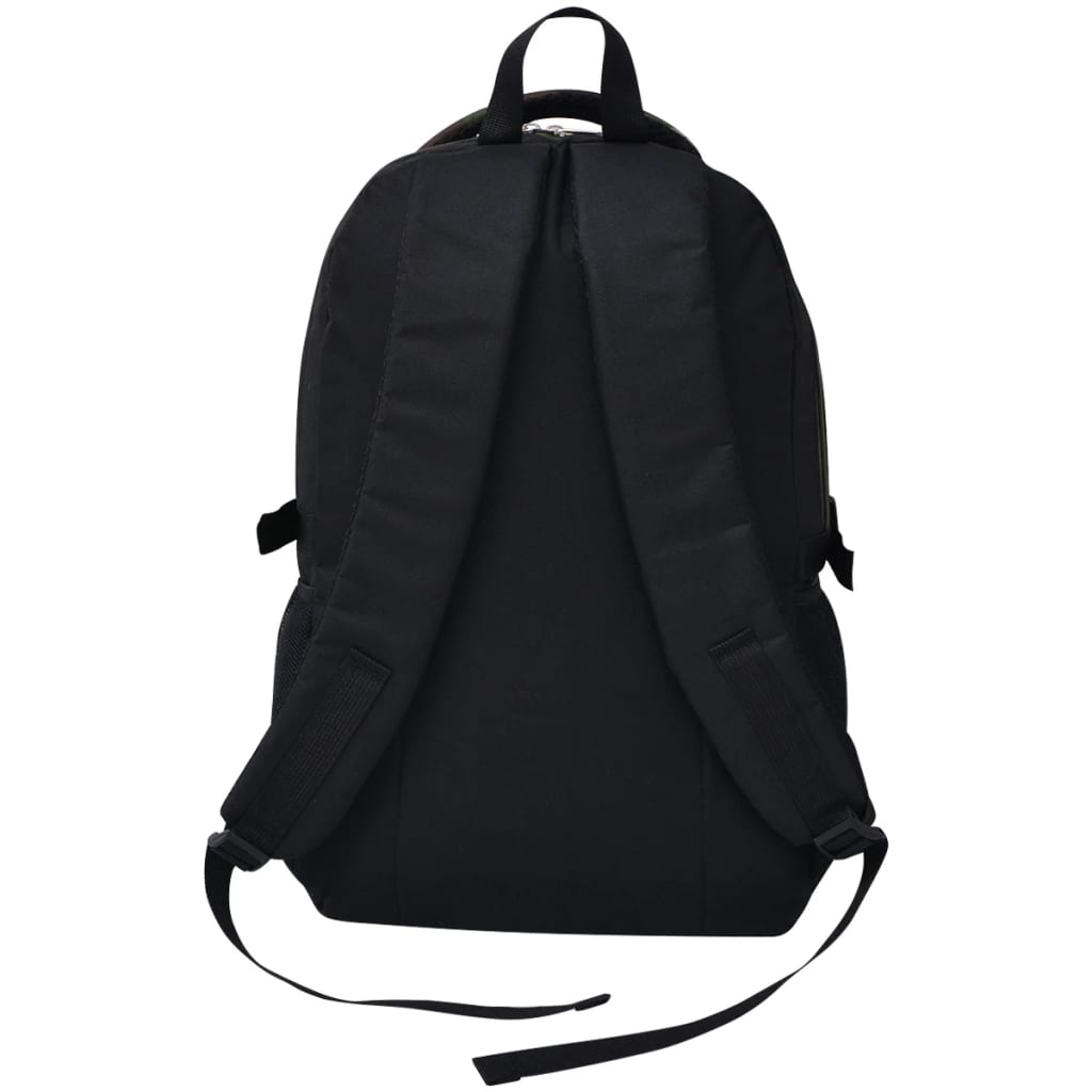 Mochila escolar 40 L preto e camuflagem