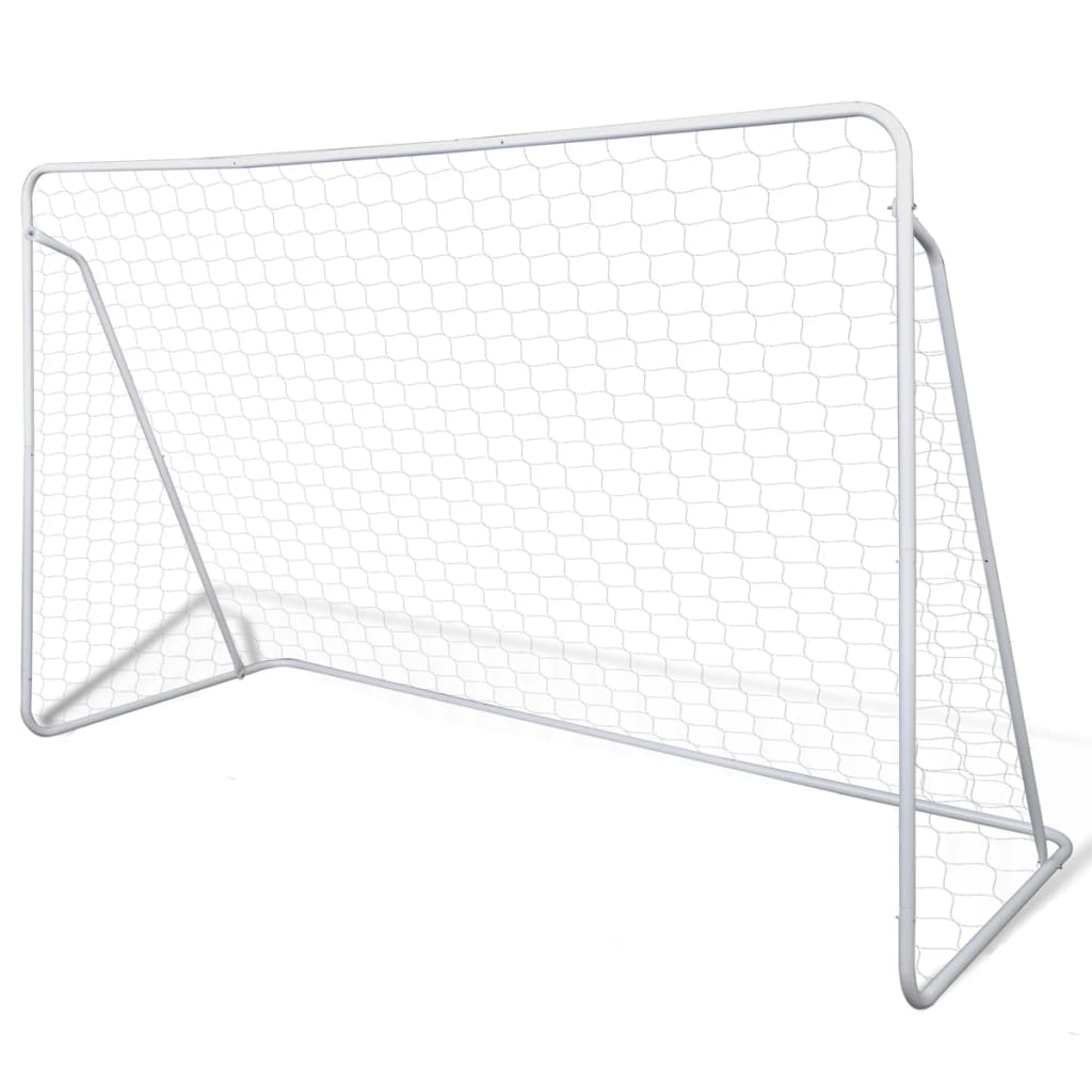 Balizas de futebol com redes 2 pcs aço 240x90x150 cm