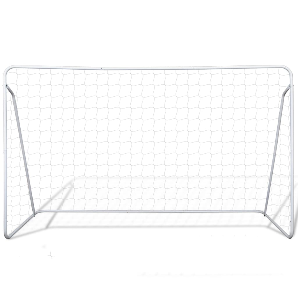 Balizas de futebol com redes 2 pcs aço 240x90x150 cm