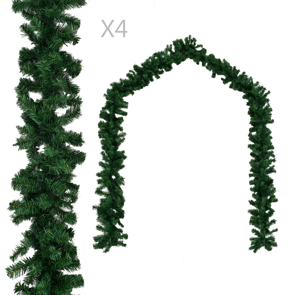 Grinalda de Natal 4 pcs 270 cm PVC verde