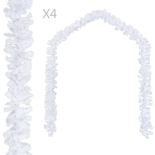 Grinalda de natal 4 pcs 270 cm PVC branco