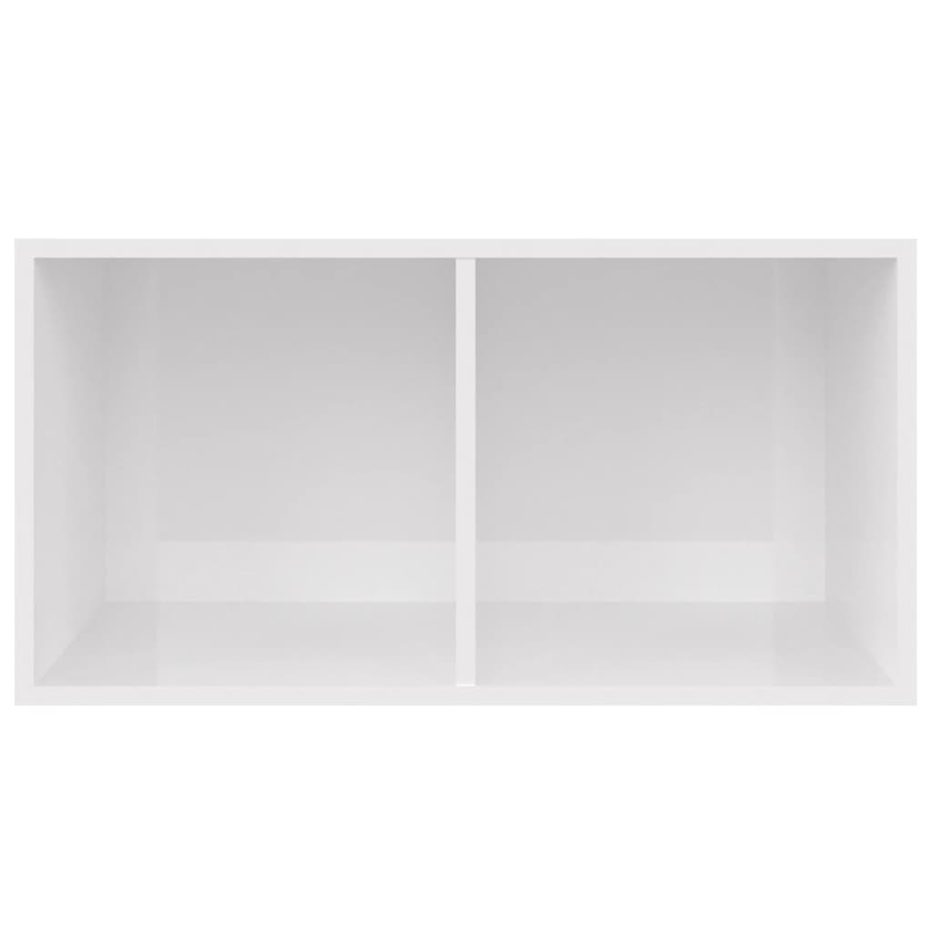 Caixa discos vinil 71x34x36cm derivado madeira branco brilhante