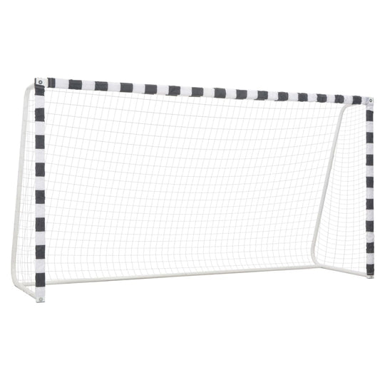 Baliza de futebol 300x160x90 cm metal preto e branco