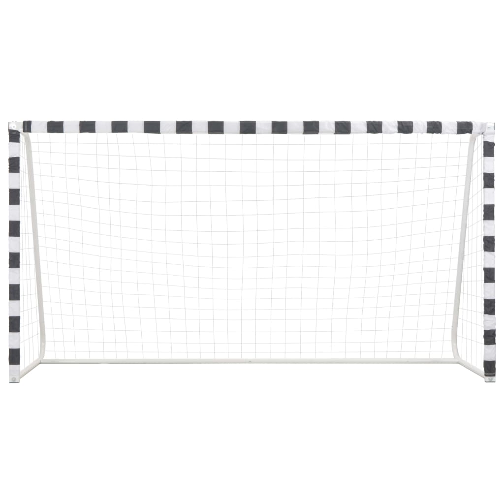 Baliza de futebol 300x160x90 cm metal preto e branco