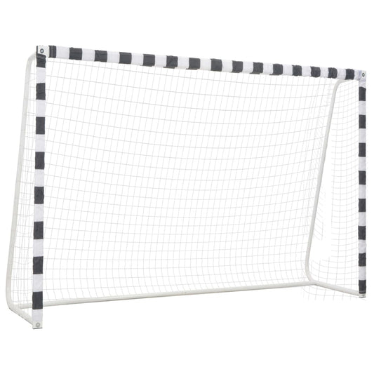 Baliza de futebol 300x200x90 cm metal preto e branco