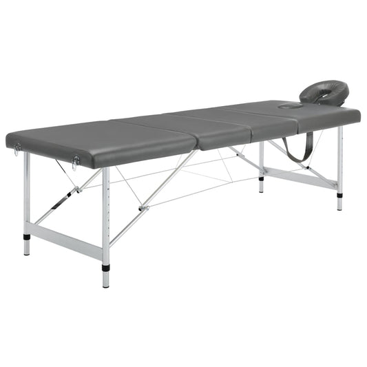 Mesa massagens c/ 4 zonas estrutura alumínio 186x68cm antracite