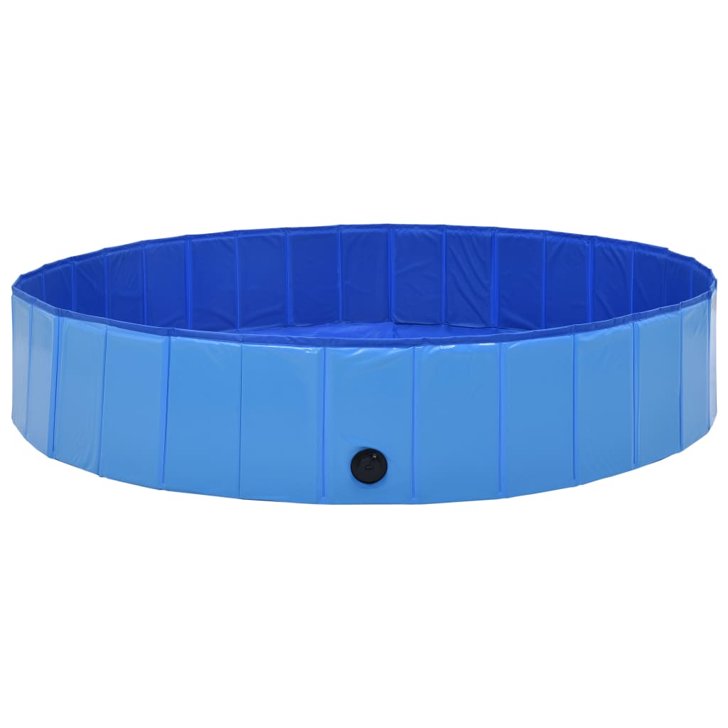 Piscina para cães dobrável 160x30 cm PVC azul