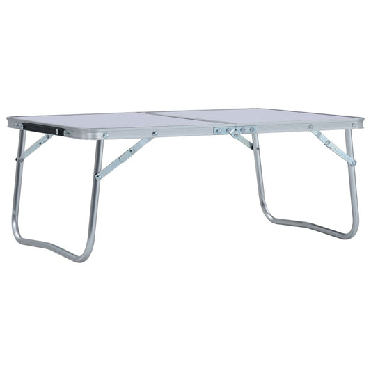 Mesa de campismo dobrável 60x40 cm alumínio branco