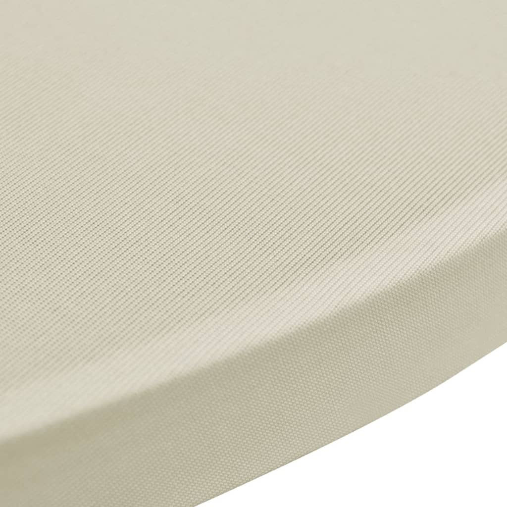 Capa para mesa de pé elástica Ø60 cm 4 pcs cor creme