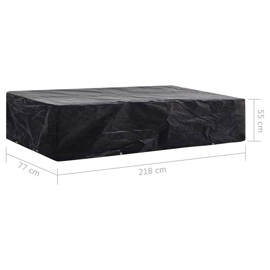 Capa para espreguiçadeira de jardim 2 pcs 8 ilhós 218x77x55 cm