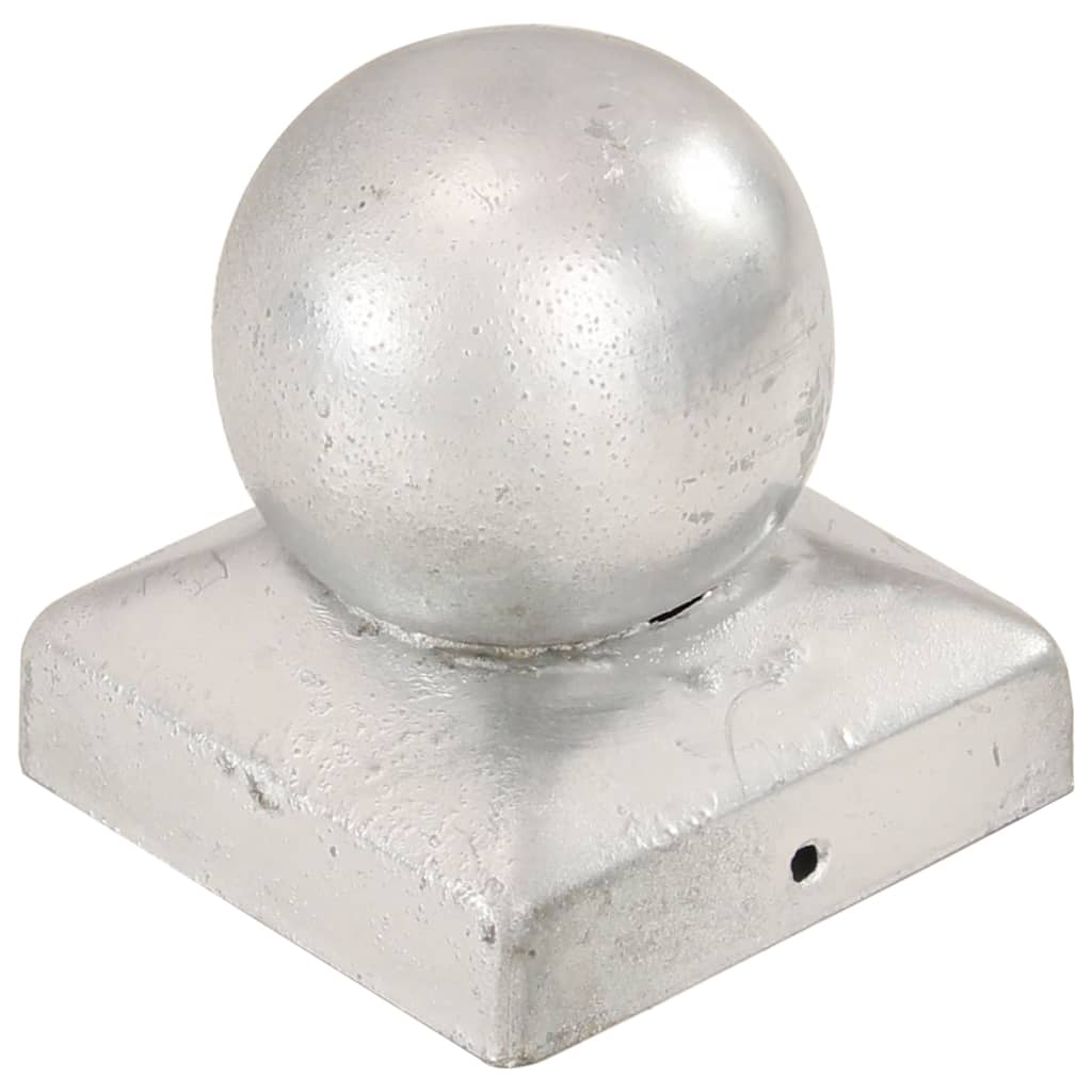 Tampas globo p/ postes vedação 6 pcs metal galvanizado 71x71mm