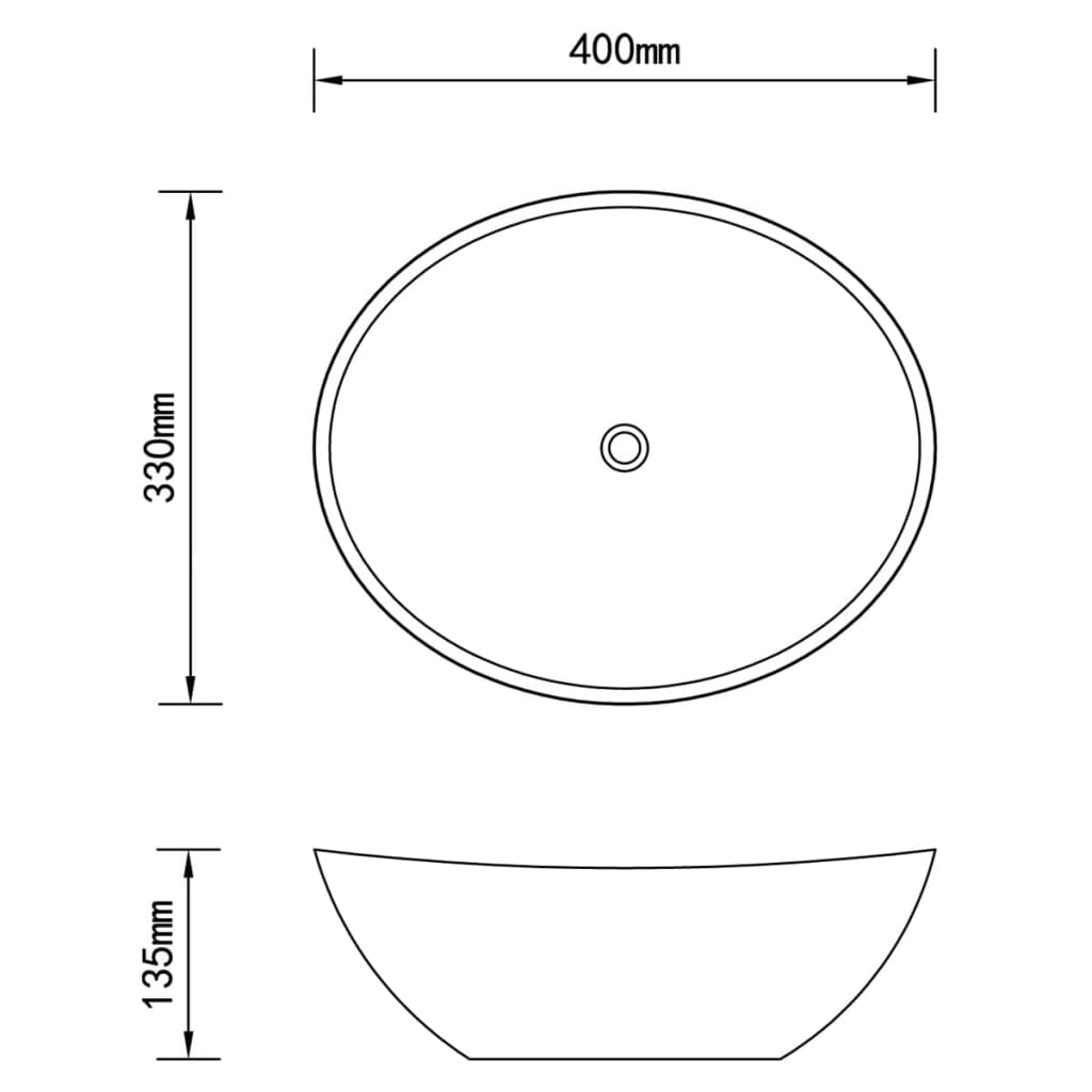 Lavatório luxuoso oval 40x33cm cerâmica verde-claro mate