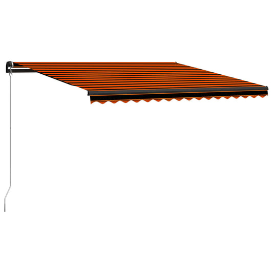 Toldo retrátil manual 450x300 cm laranja e castanho