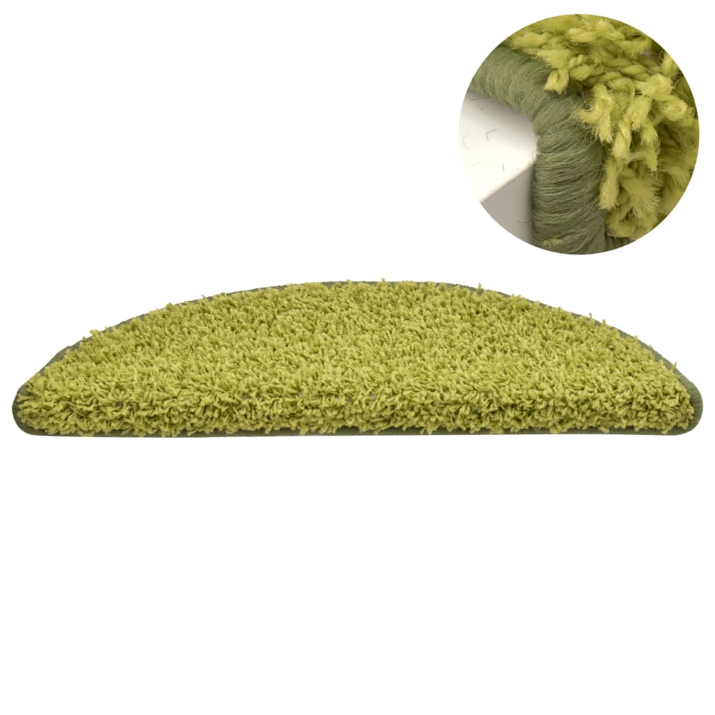 Tapete/carpete para degraus 15 pcs 56x17x3 cm verde