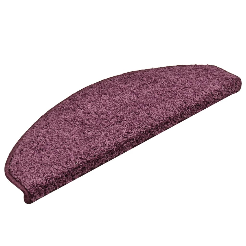 Tapete/carpete para degraus 15 pcs 65x21x4 cm roxo-escuro