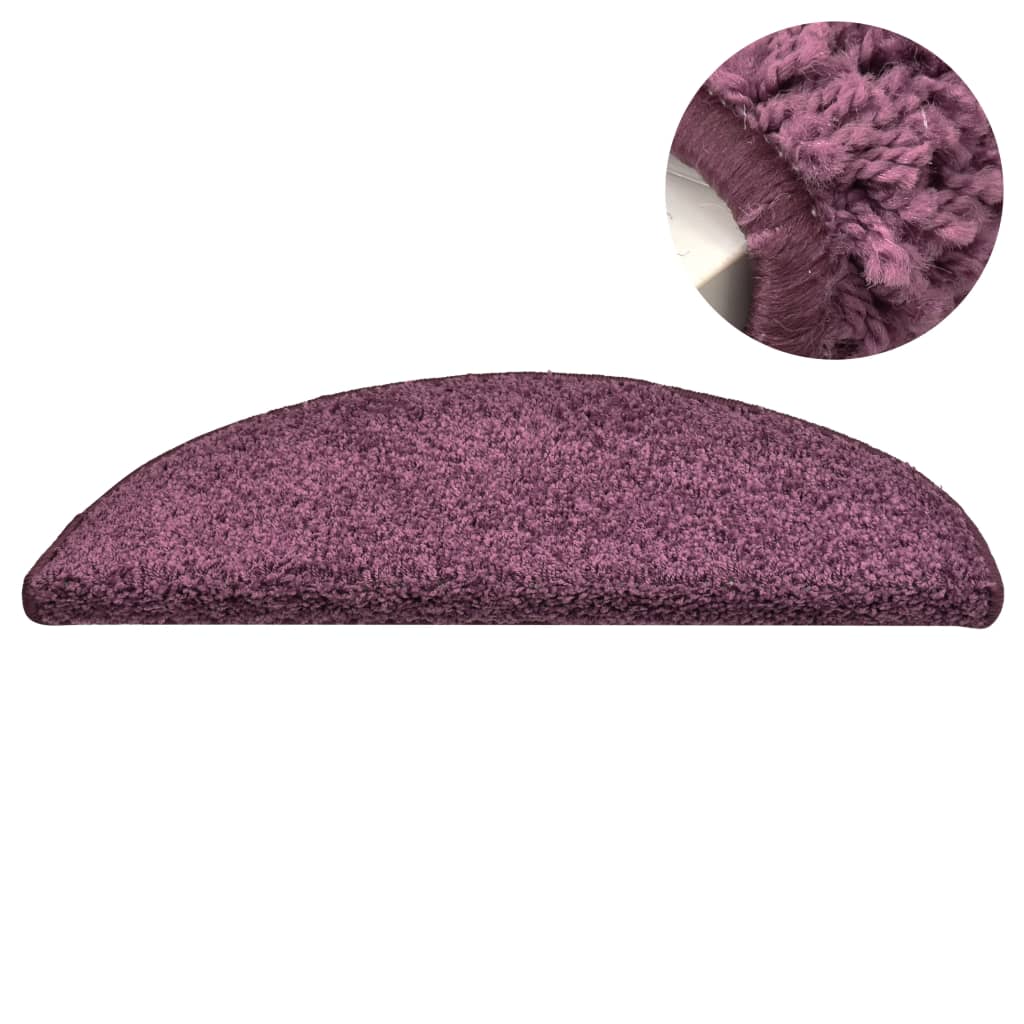 Tapete/carpete para degraus 15 pcs 65x21x4 cm roxo-escuro