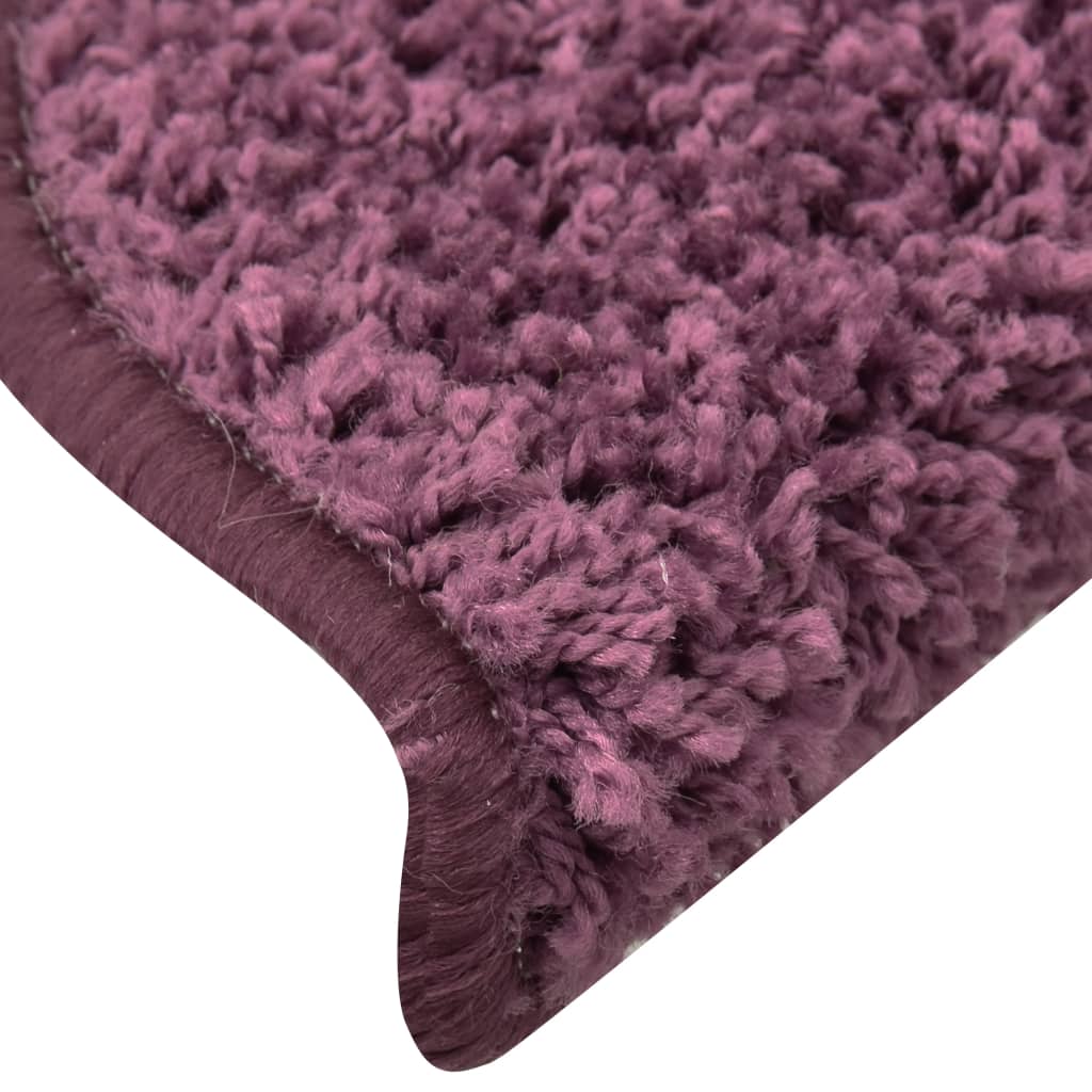 Tapete/carpete para degraus 15 pcs 65x21x4 cm roxo-escuro