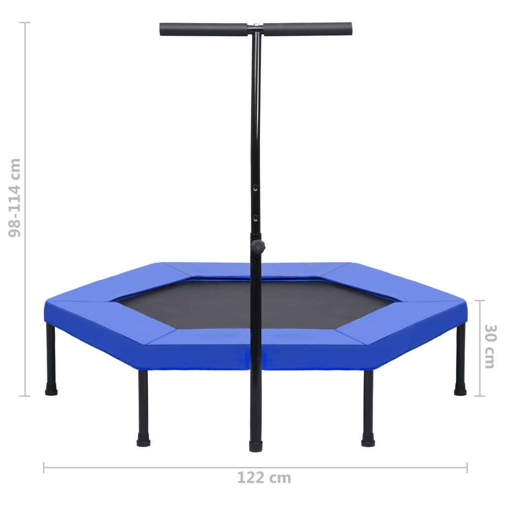 Trampolim com pega e almofada de segurança hexagonal 122 cm