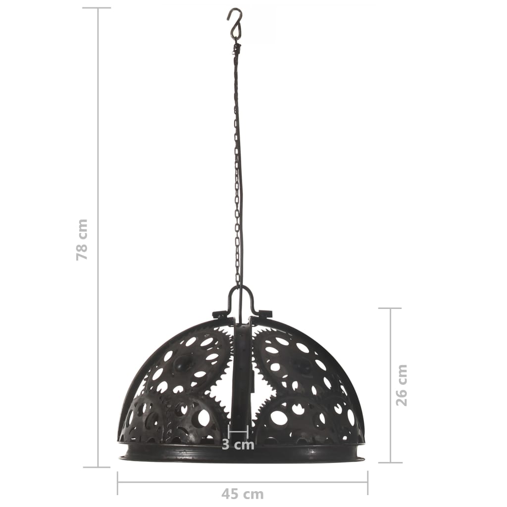 Candeeiro de teto industrial c/ design de roldanas 45 cm E27