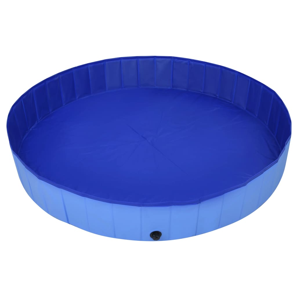 Piscina para cães dobrável 200x30 cm PVC azul